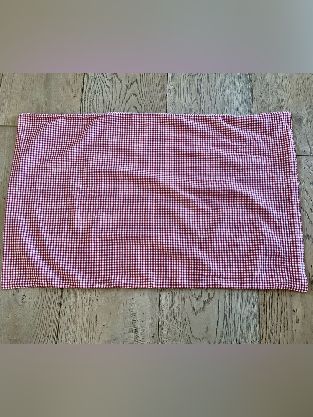 Pottery Barn Kids Red & White Gingham Standard Pillowcase